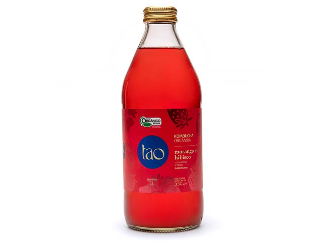 TAO Kombucha de Morango e Hibisco - 1 Litro