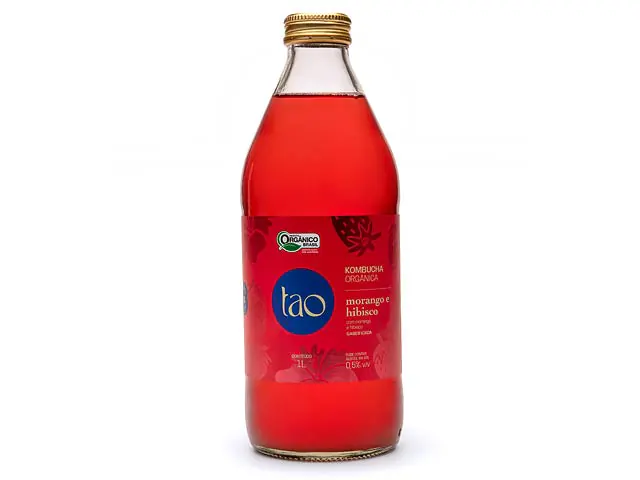 TAO Kombucha de Morango e Hibisco - 1 Litro